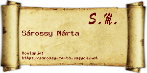 Sárossy Márta névjegykártya