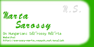 marta sarossy business card